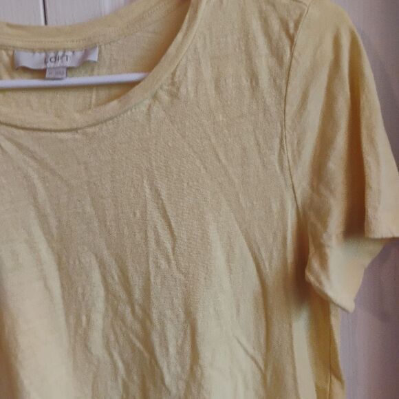 LOFT Yellow Ruffled Short Sleeve Tee - Picture 2 of 7